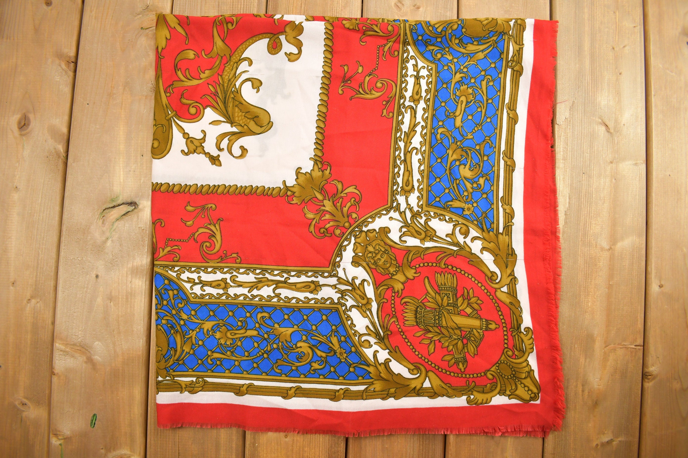 Vintage 1980s Unicorn Crest Scarf