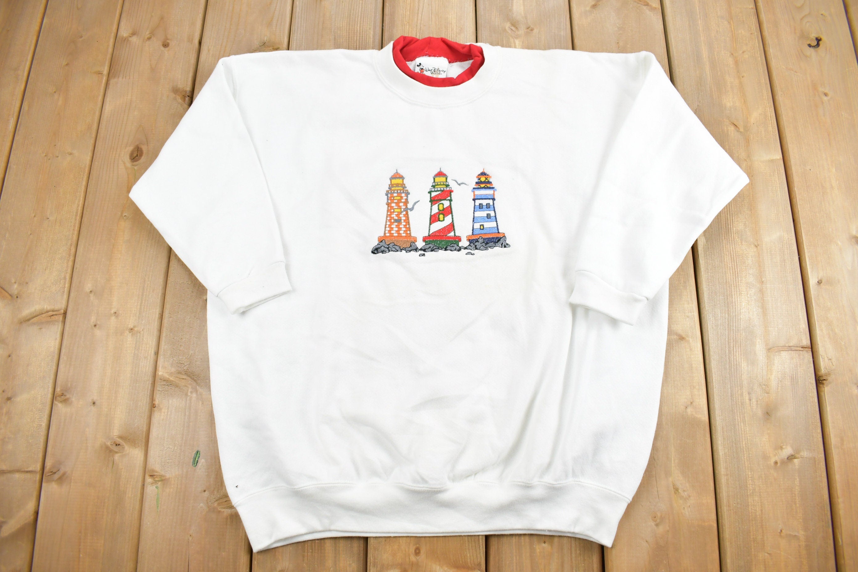 Vintage 1990s Light House Embroidered Crewneck Sweatshirt