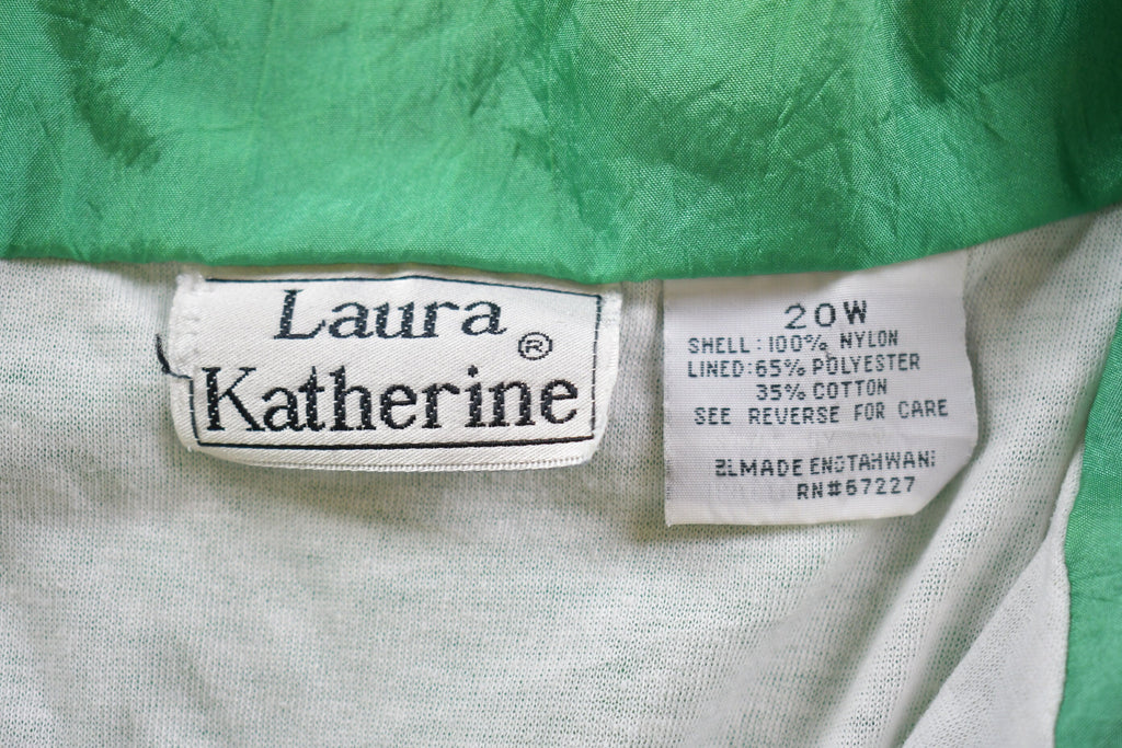 Vintage 1990s Laura Katherine Green Windbreaker & Track Pants Set