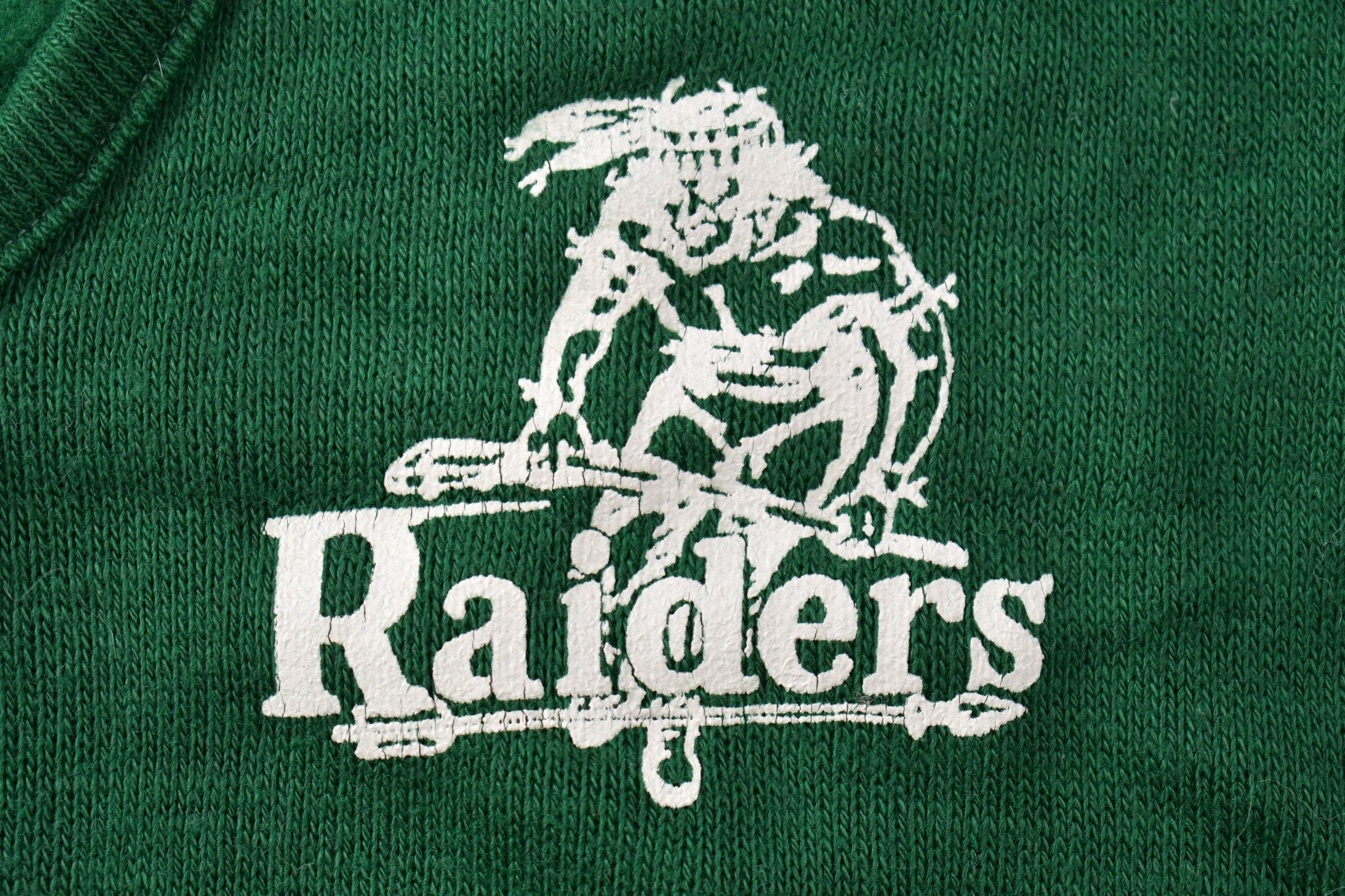 Vintage 1970s Knitted Raiders V Neck Sweater