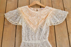 Vintage 1970s Sheer Lace Princess Dress