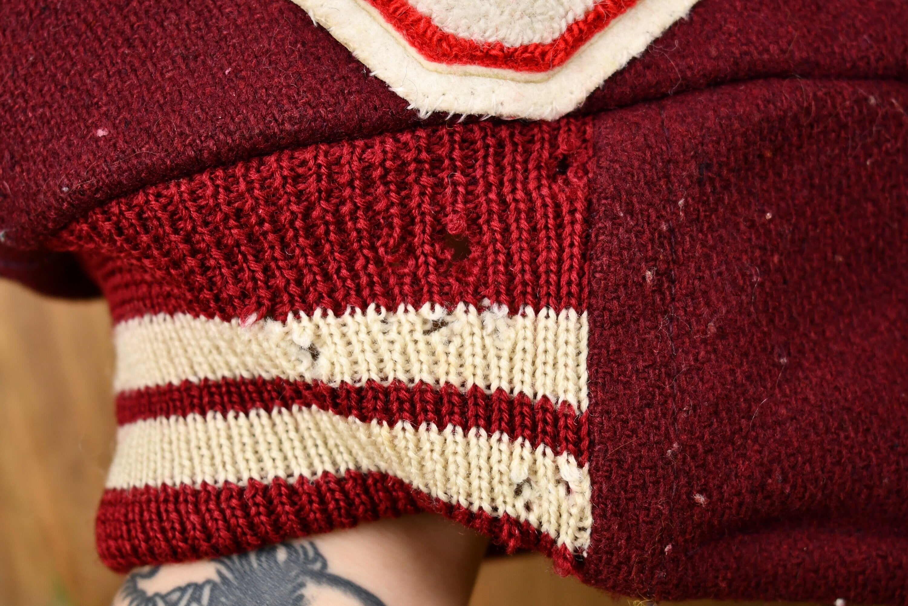 Vintage 1950s Distressed Benet Academy Letterman Varsity Jacket , True Vintage , John , Logan Knitting Mills , Made in USA , Bomber