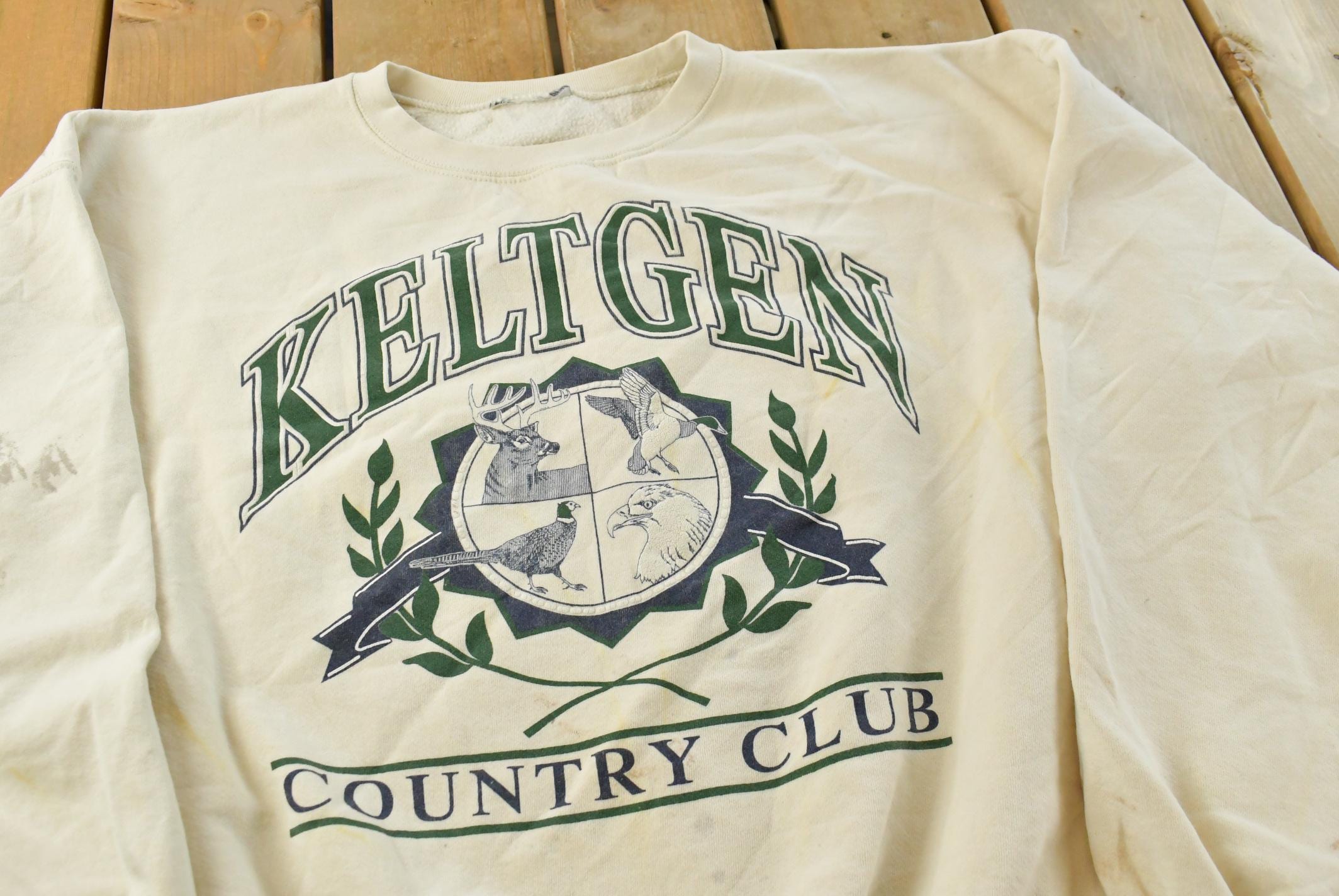 Vintage 1990s Keltgen Country Club Souvenir Crewneck Sweatshirt Men's L / 90s Crewneck Travel Sweater / Made In USA / Golf / Streetwear