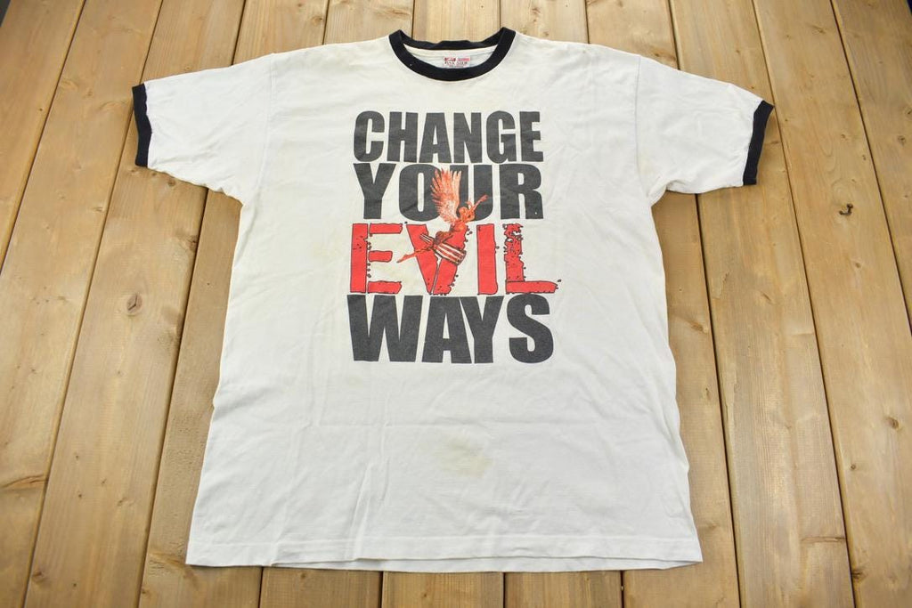 Vintage 1990s Santana Change Your Evil Ways Choose Peace Band Tee Made in USA