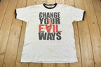 Vintage 1990s Santana Change Your Evil Ways Choose Peace Band Tee Made in USA