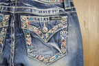 Vintage Y2K Miss Me Bedazzled Low Rise Jeans Size 26x31