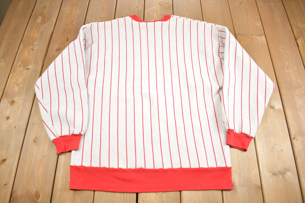 Vintage 1990s North Penn Dragons Pinstripe Crewneck