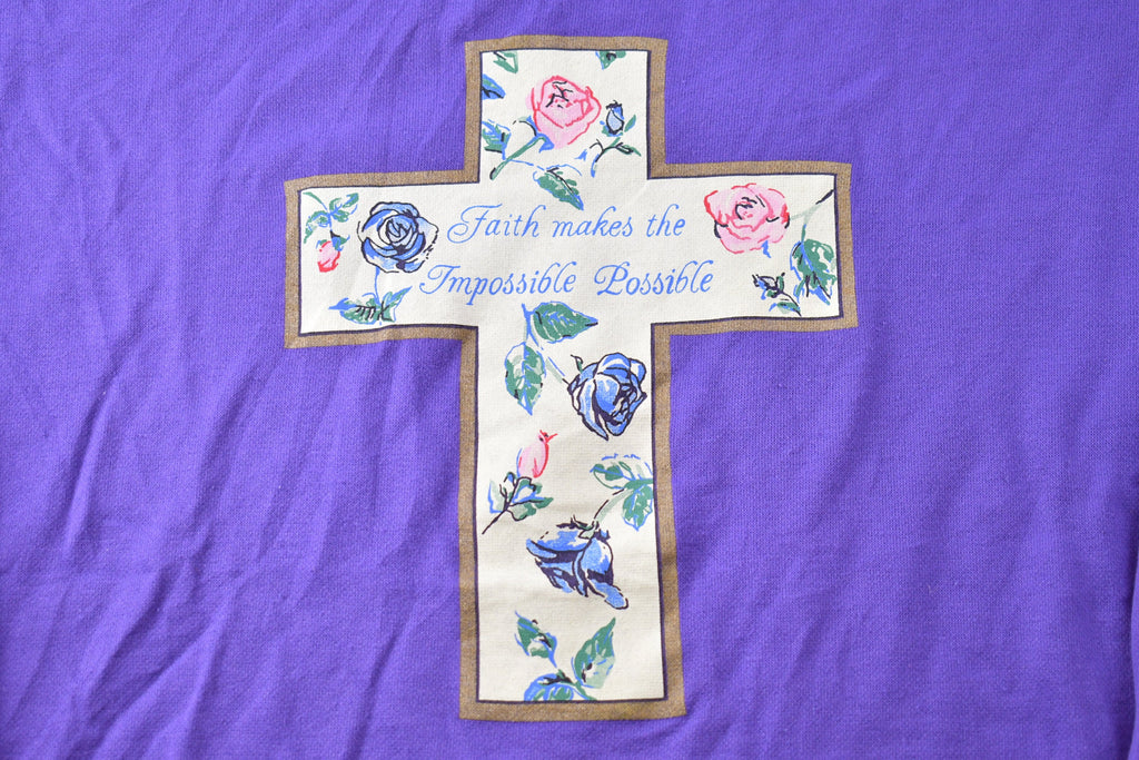 Vintage 1990s Cute Cross Crewneck Sweater