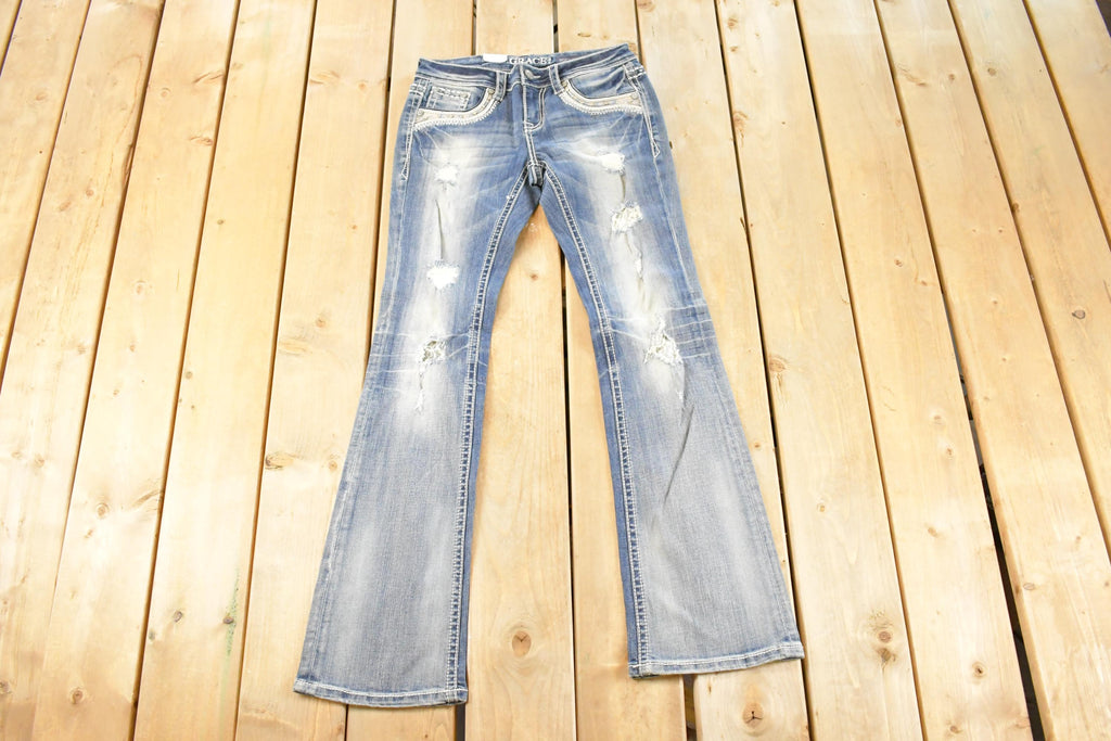 Vintage Deadstock Y2K Grace LA Bedazzled Low Rise Jeans Women's Size 27 x 32