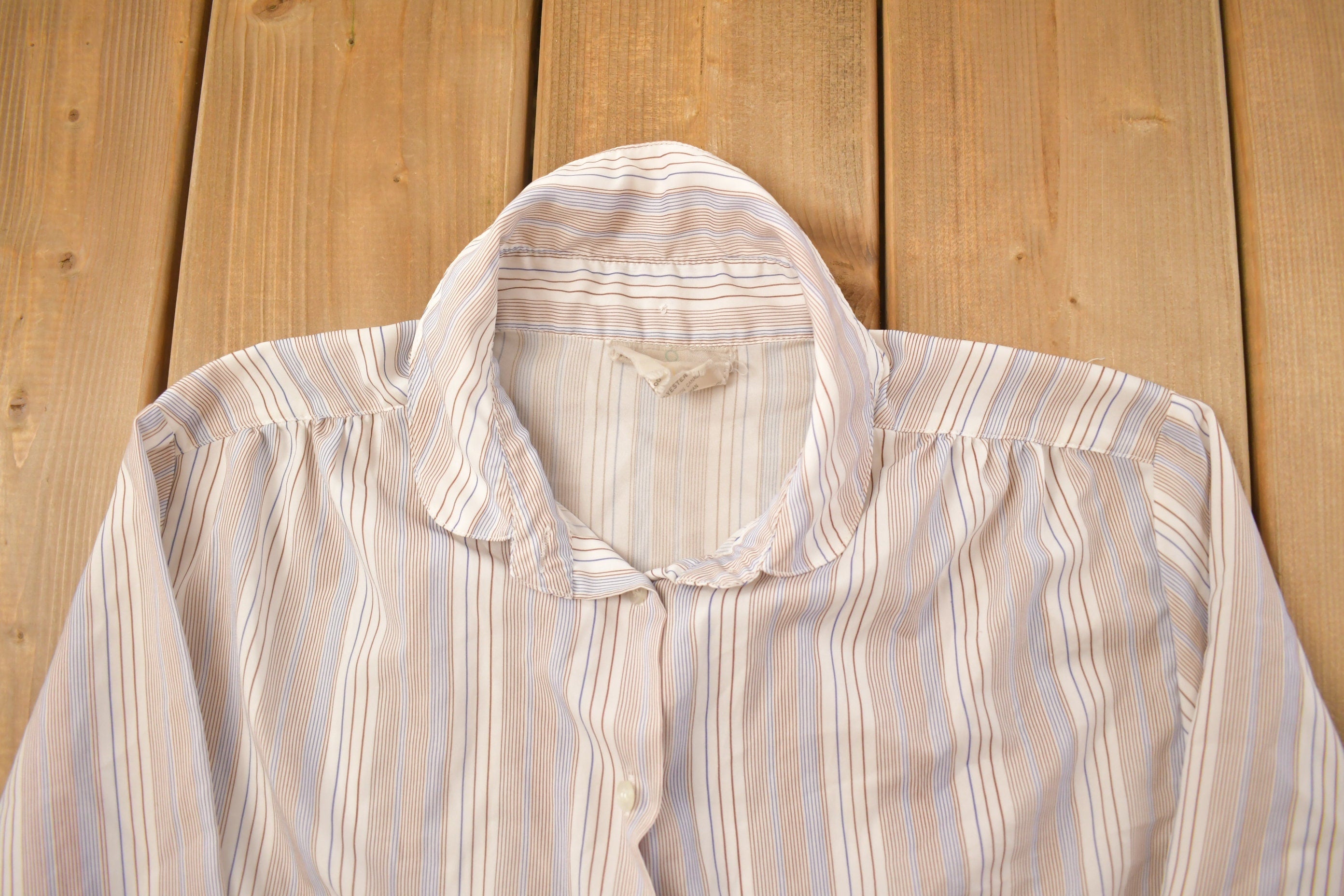Vintage 1990s Multi Colored Striped Button Up Shirt