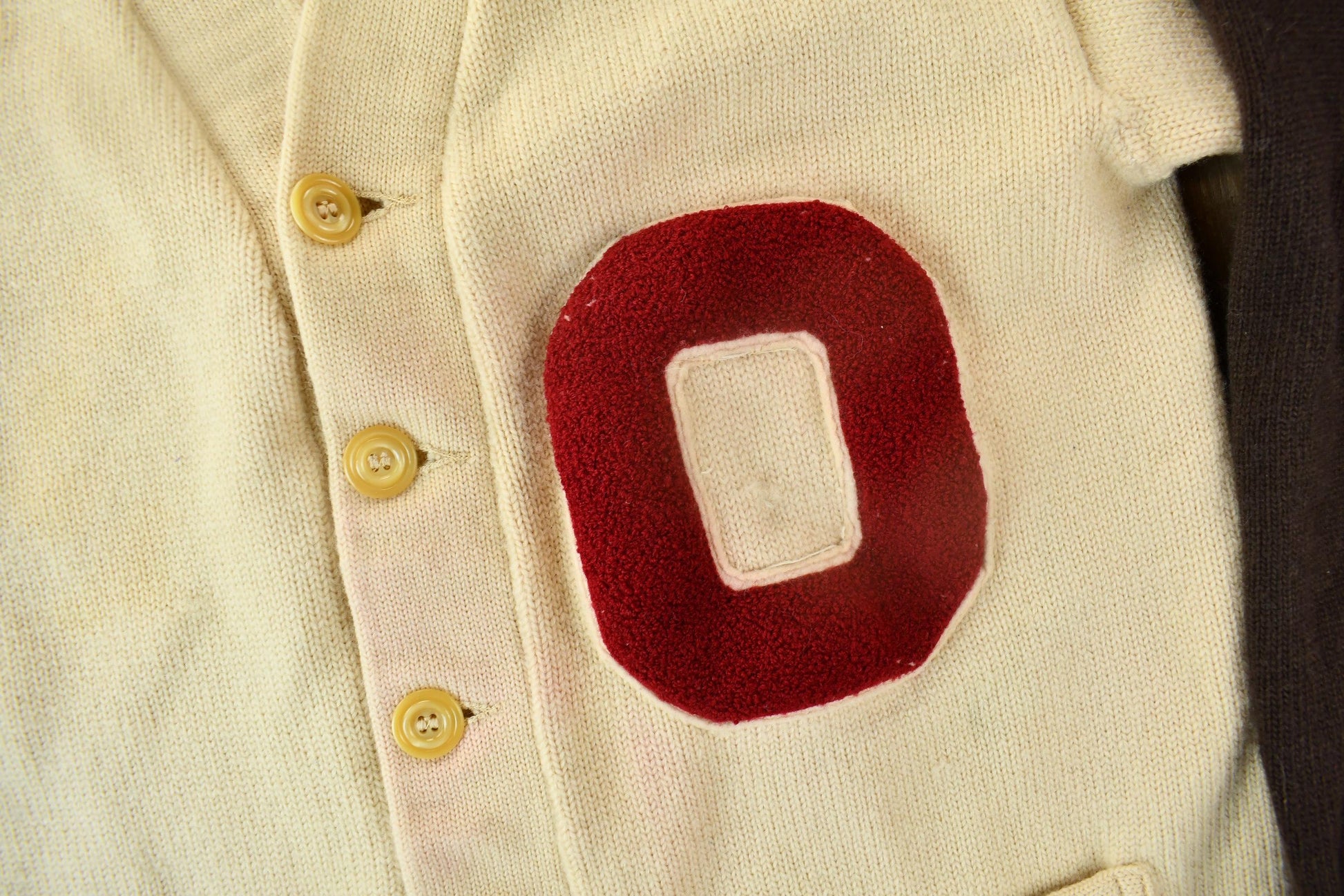 Vintage 1950s 100% Wool Collegiate Cardigan Knit Sweater