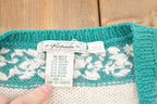 Vintage 1980s Deer Graphic Knitted Cardigan Sweater