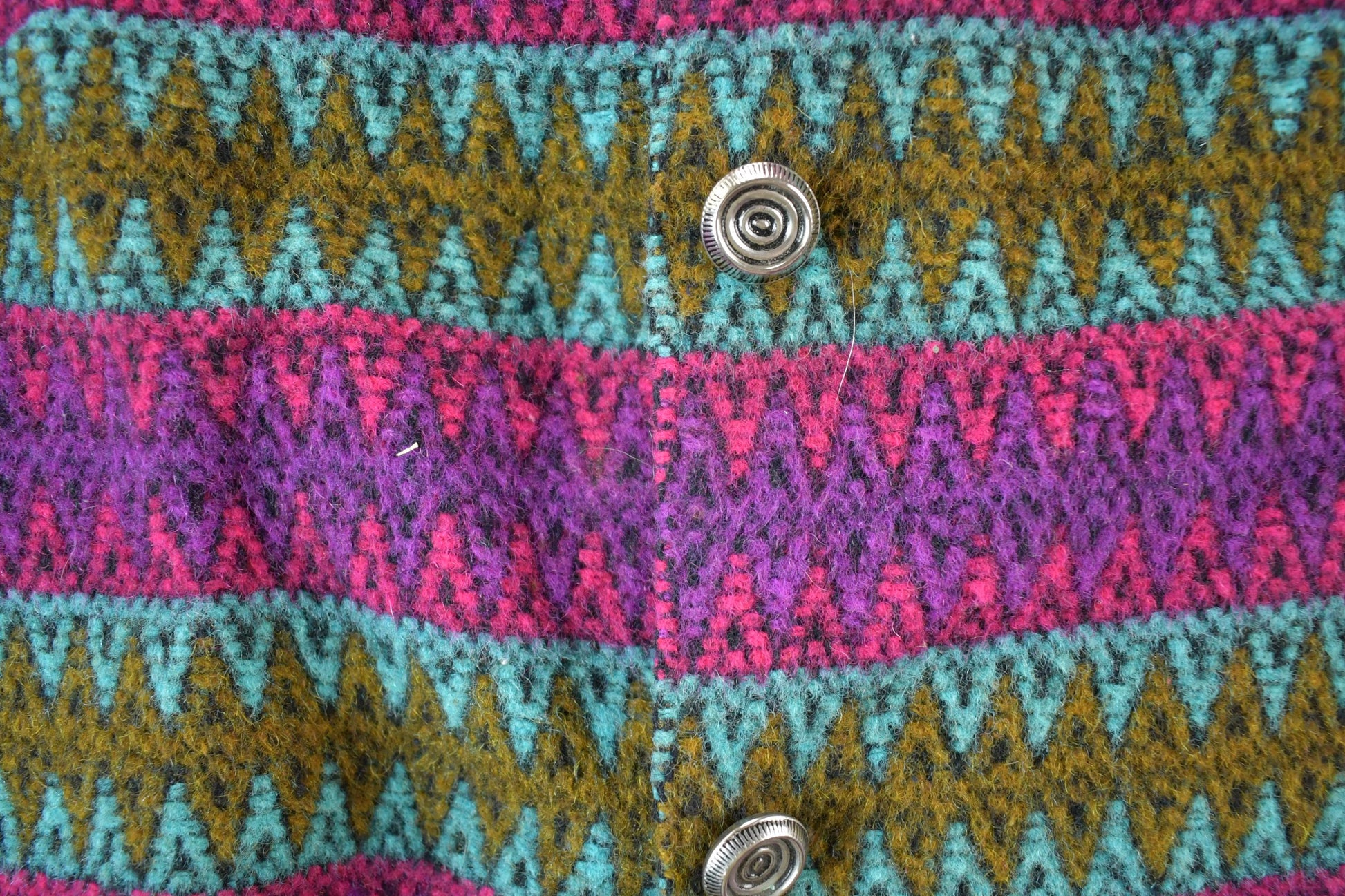 Vintage 1970s Betty Johnson Button Up Knit Sweater Vest Womens Large