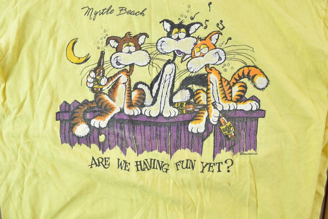 Vintage 1990s Myrtle Beach Alley Cats Souvenir T-Shirt