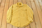 Vintage 1970s Deerkin Cloth Blank Yellow Hunting Button Up Shirt Men's Large