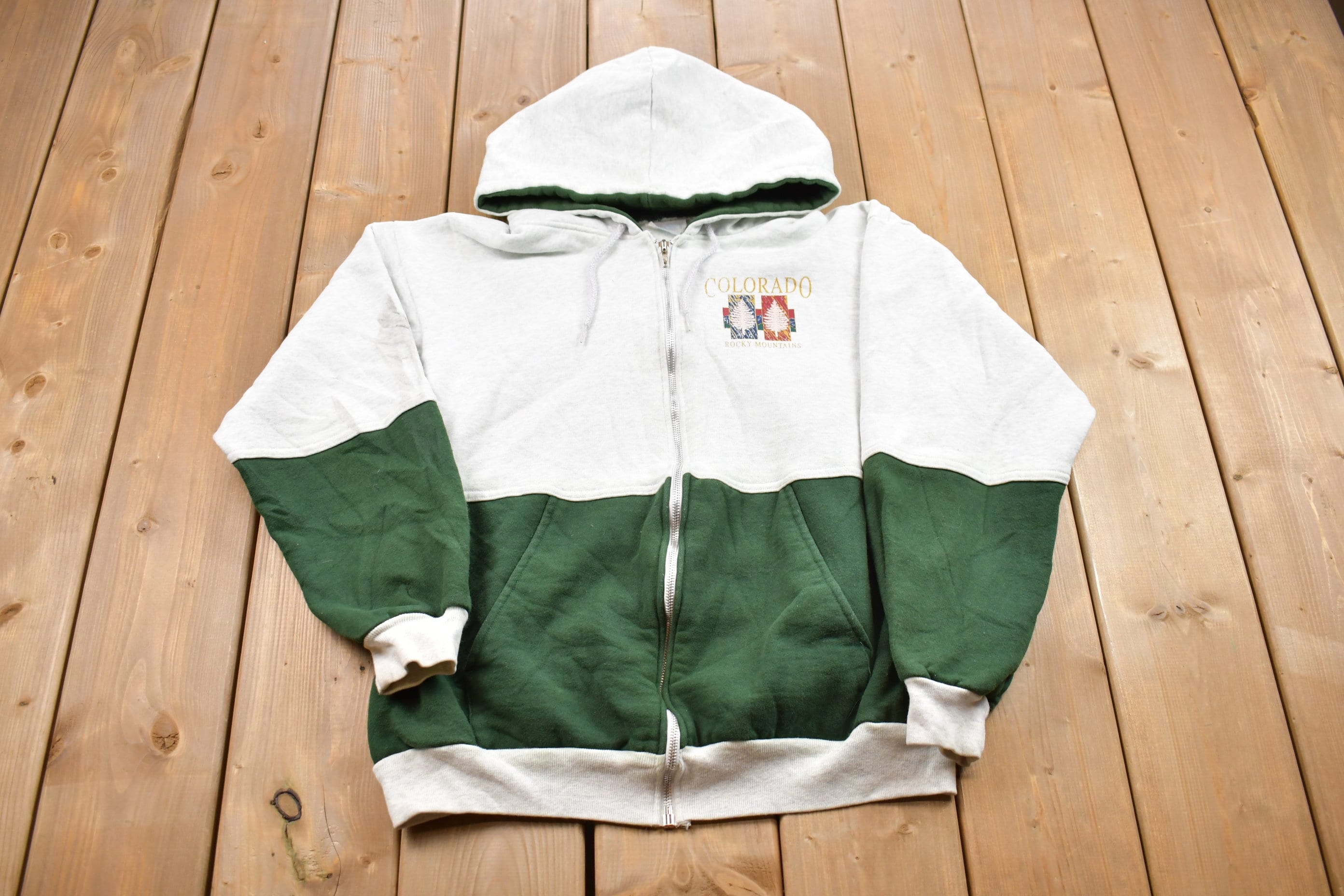 Vintage 1990s Colorado Rocky Mountains Full Zip Hoodie