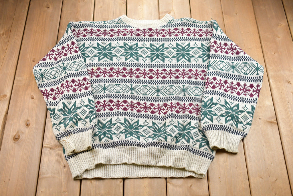 Vintage 1990s Northwest Territory Snow Graphic Knitted Sweater