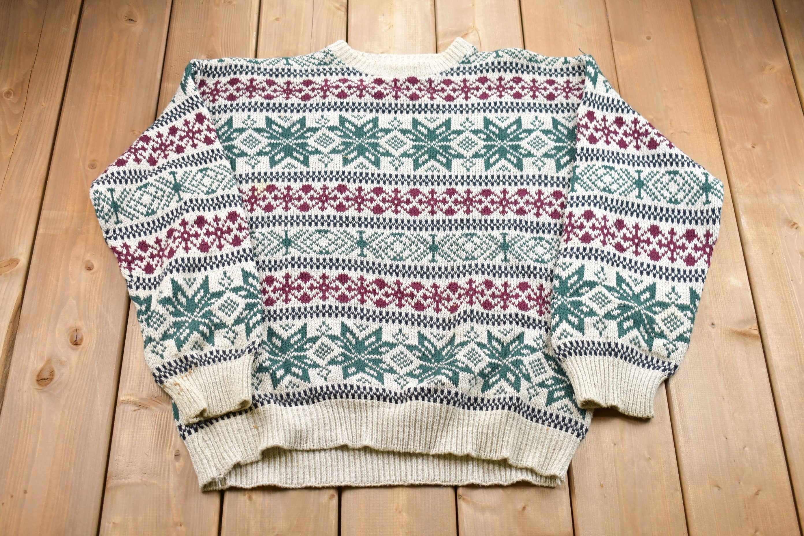 Vintage 1990s Northwest Territory Snow Graphic Knitted Sweater
