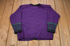 Vintage 1990s Jantzen Classic Floral Graphic Knitted Sweater