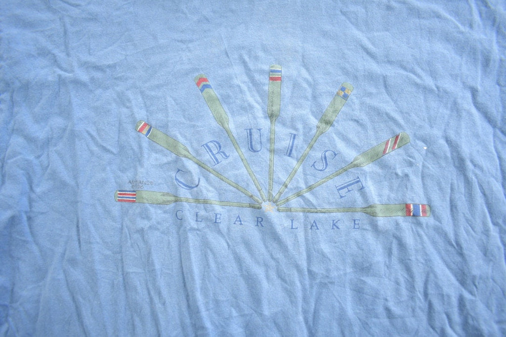 Vintage 1996 Clear Lake Cruise Hanes Souvenir Travel T Shirt Made In USA