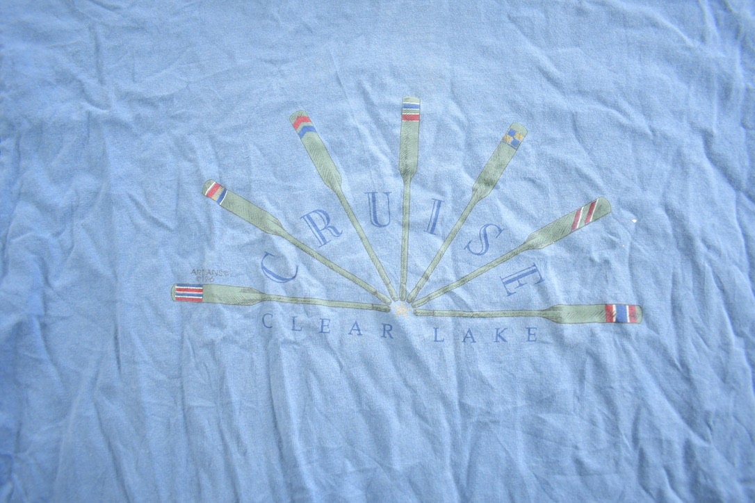 Vintage 1996 Clear Lake Cruise Hanes Souvenir Travel T Shirt Made In USA