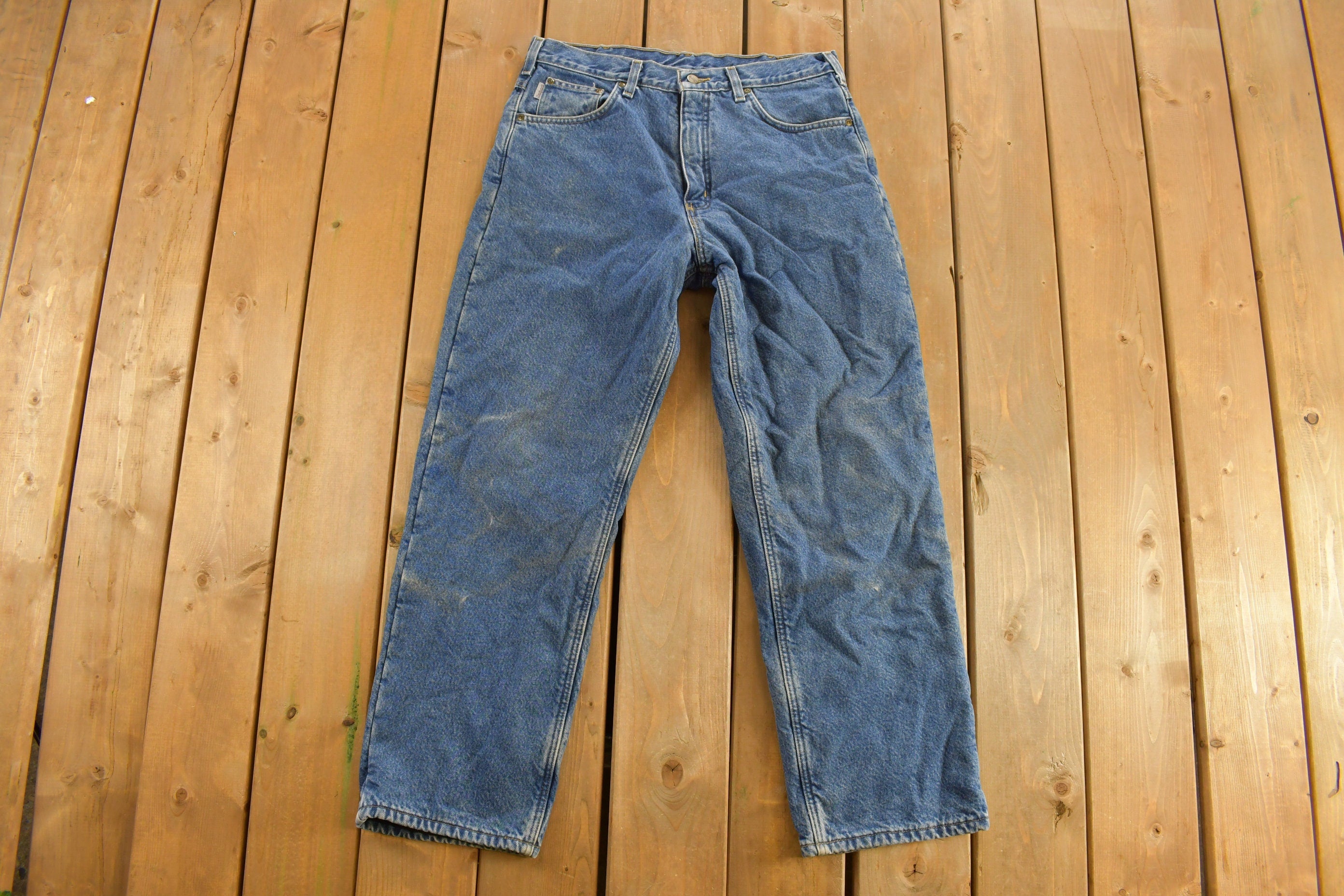 Vintage 1990s Carhartt Lined Carpenter Work Pants Size 34 x 30