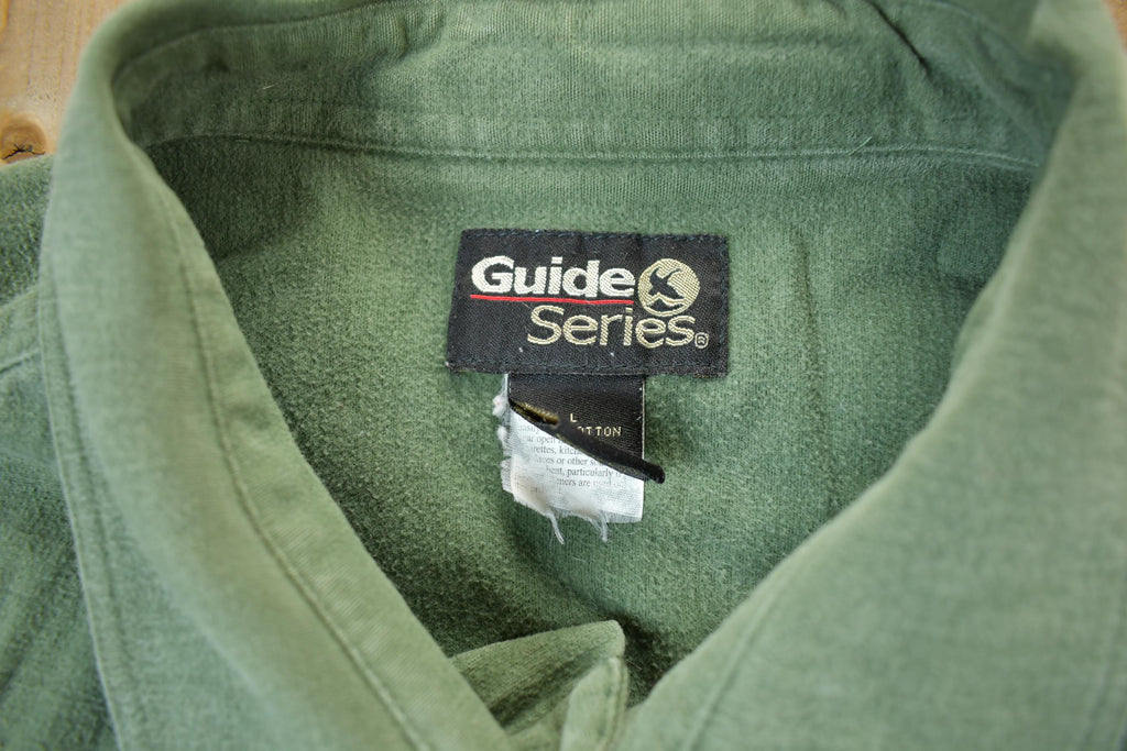 Vintage 1990s Blank Green Heavy Button Up Shirt