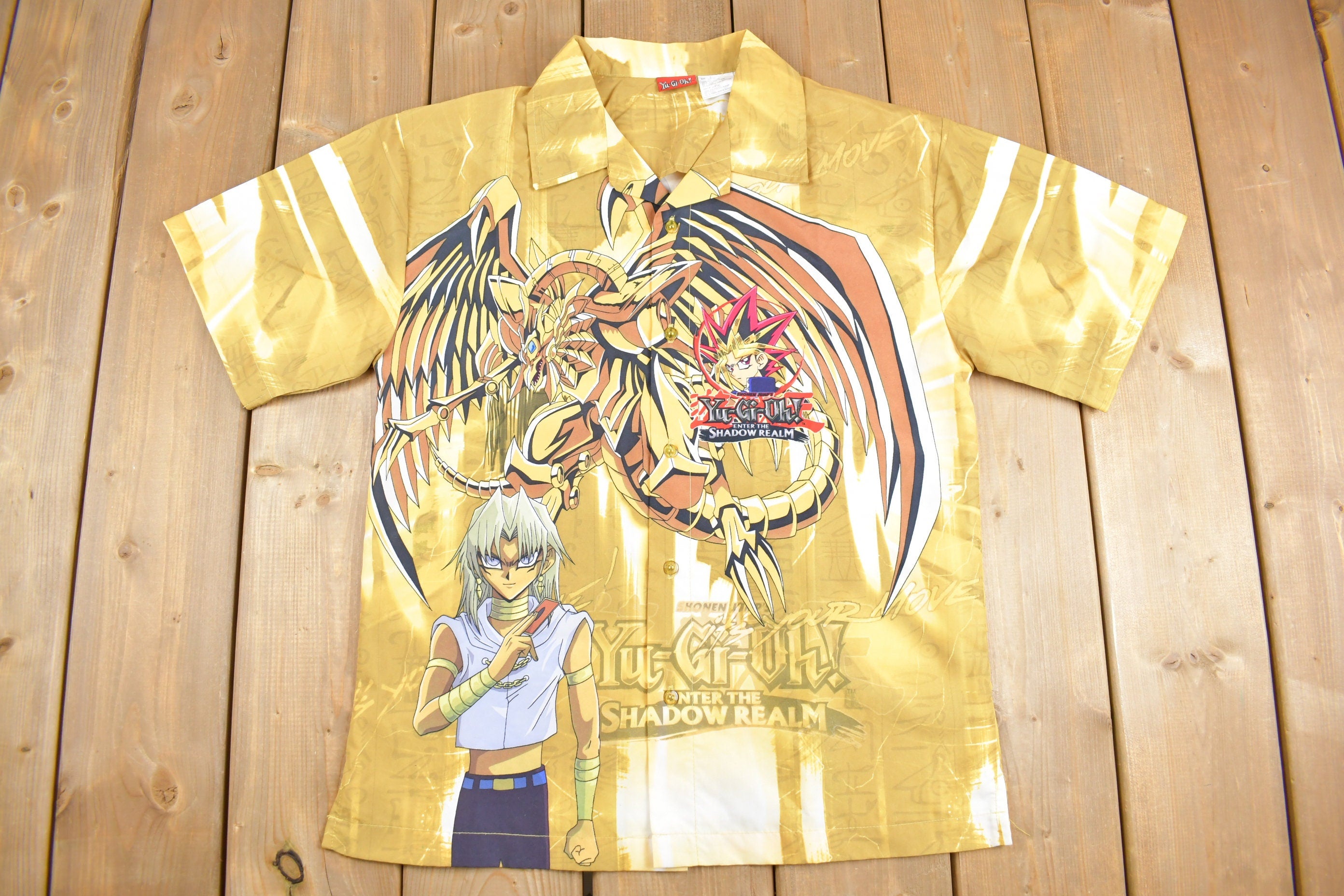 Vintage 1990s Yu-Gi-Oh Graphic Button Up Shirt