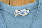 Vintage 1990s Grand Slam Knitted Blue Cardigan Sweater