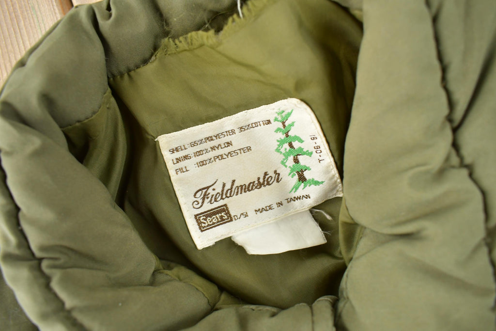 Vintage 1980s Sears Field-Masters Green Puffer Vest