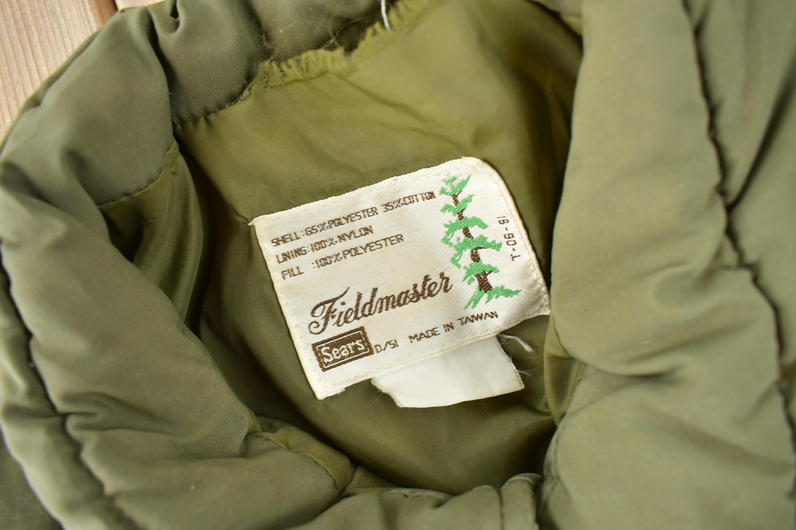 Vintage 1980s Sears Field-Masters Green Puffer Vest