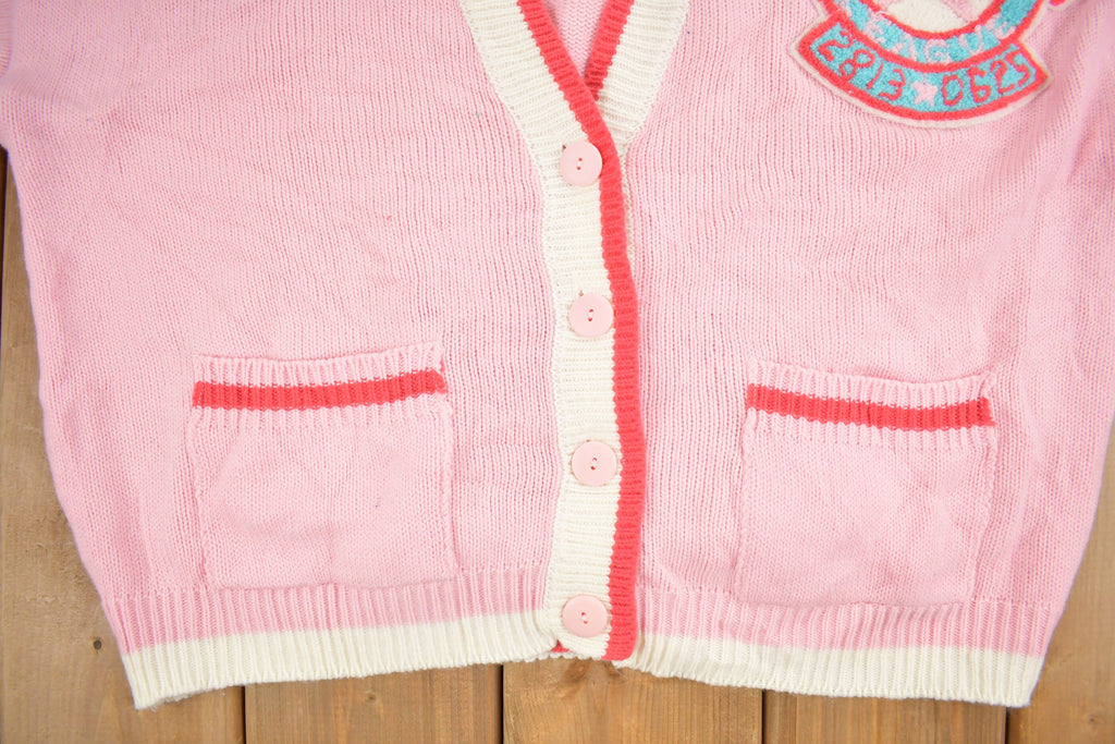 Vintage 1990s IVY "American Boys" Knit Women's Cardigan Sweater