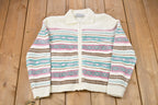 Vintage 1990s Alfred Dunner Zip Up Knitted Sweater