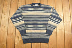 Vintage 1990s INXS Knitted Sweater  Vintage 90s Crewneck  Pattern Sweater  Made In Canada  All Over Print  Pullover