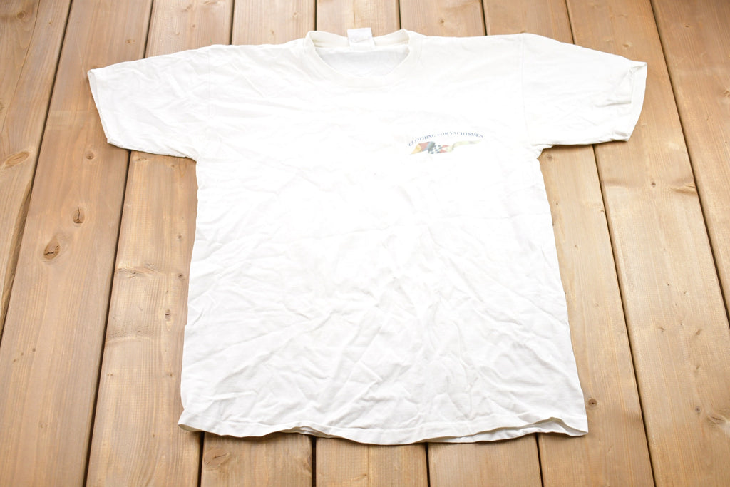 Vintage 1990s Newport Blue Yachtsmen Graphic T-Shirt