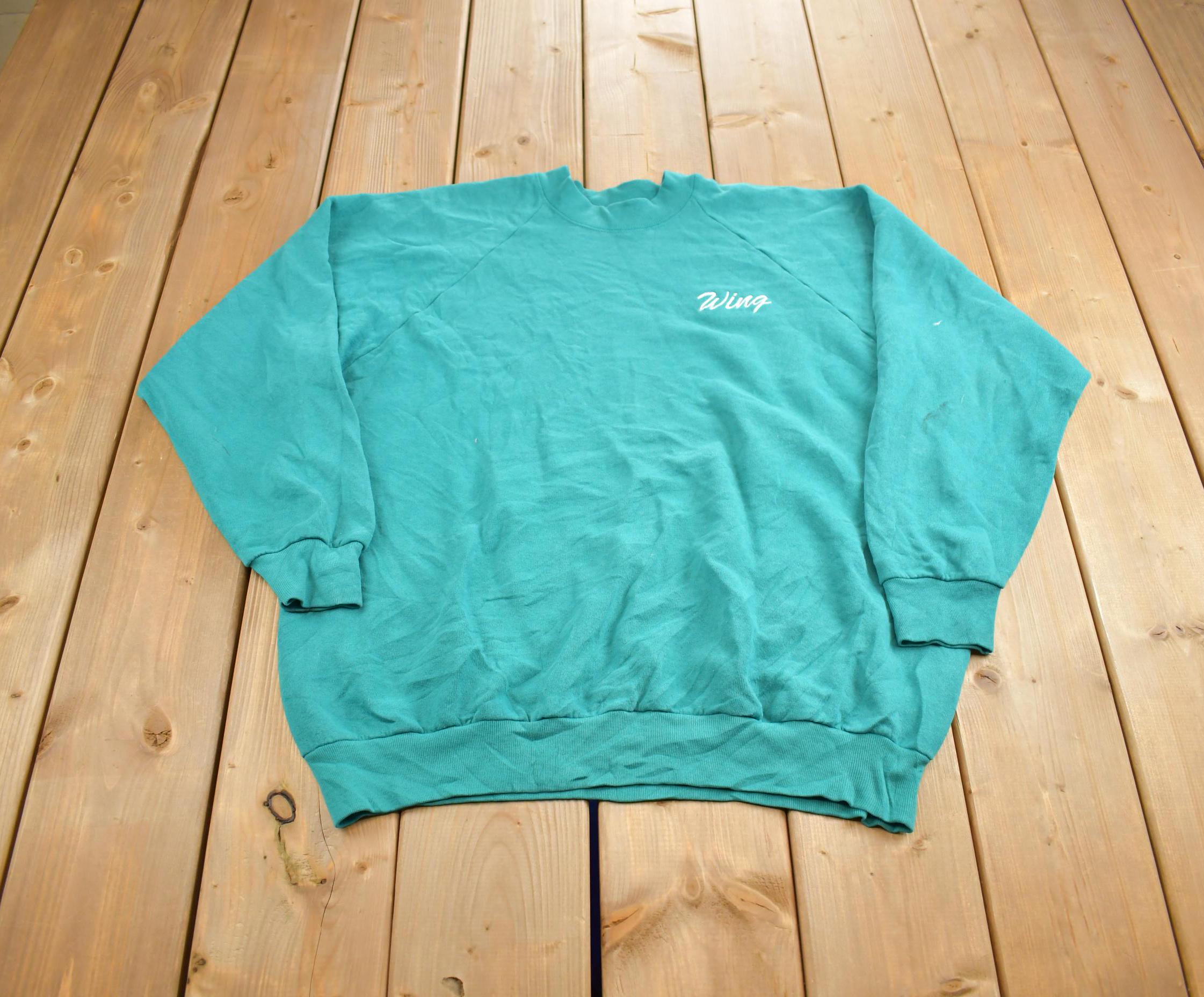 Vintage 1990s Wing Embroidered Crewneck Sweatshirt Made In USA
