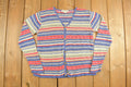 Vintage 1990s Womens Eddie Bauer Rainbow Button Up Knitted Cardigan Sweater