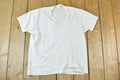 Vintage 1980s Blank White V Neck Single Stitch T-Shirt