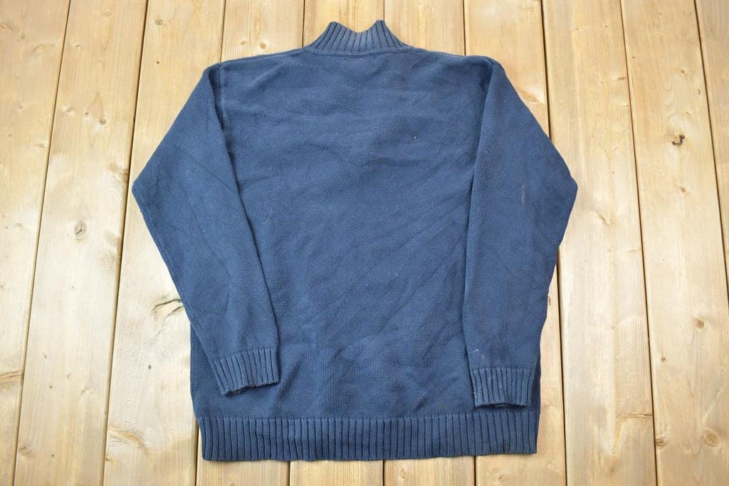 Vintage 1990s Lauren Ralph Lauren Quarter Zip Knit Mock Neck Sweater