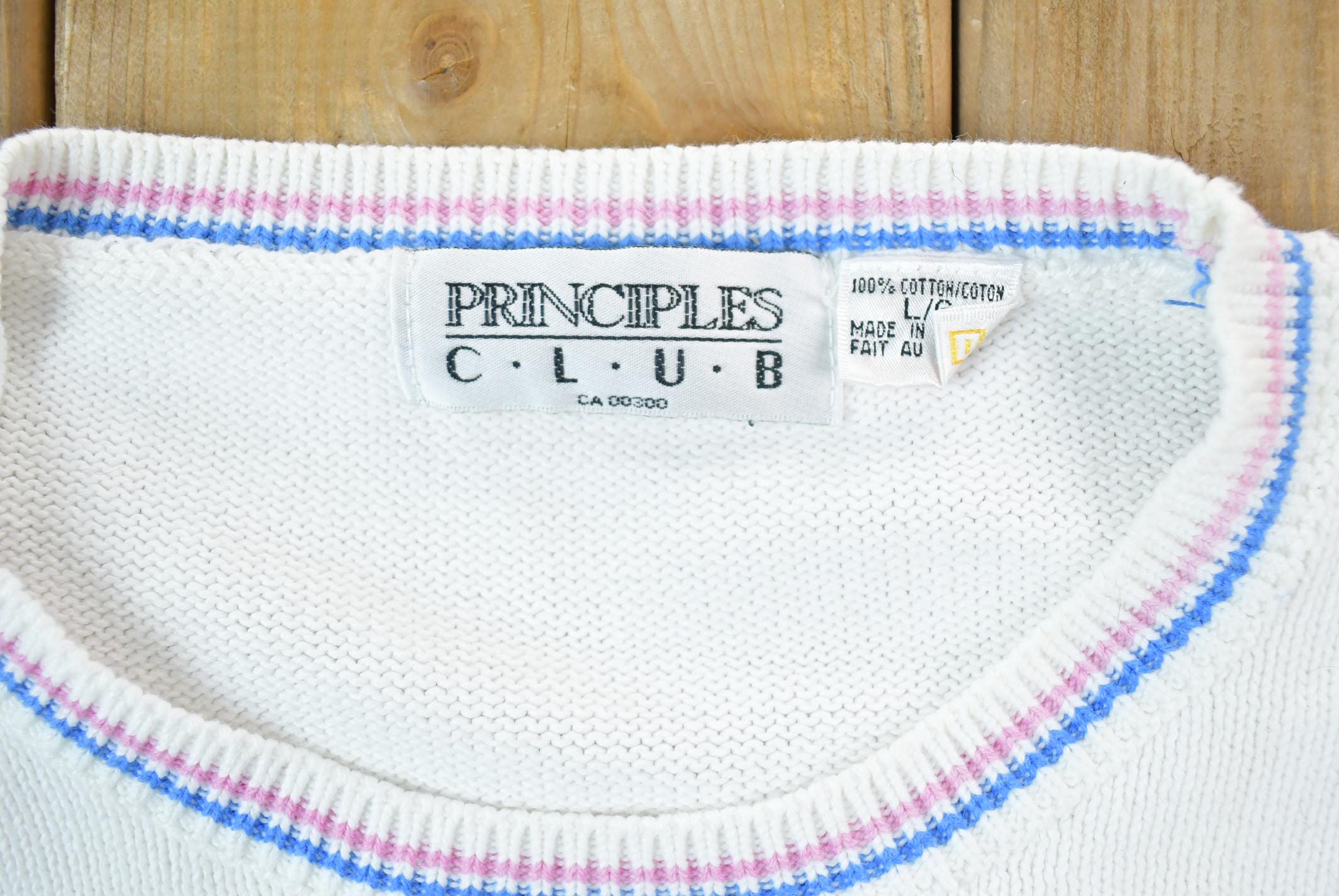 Vintage 1990s Principles Club Knit Crewneck Sweater Vest