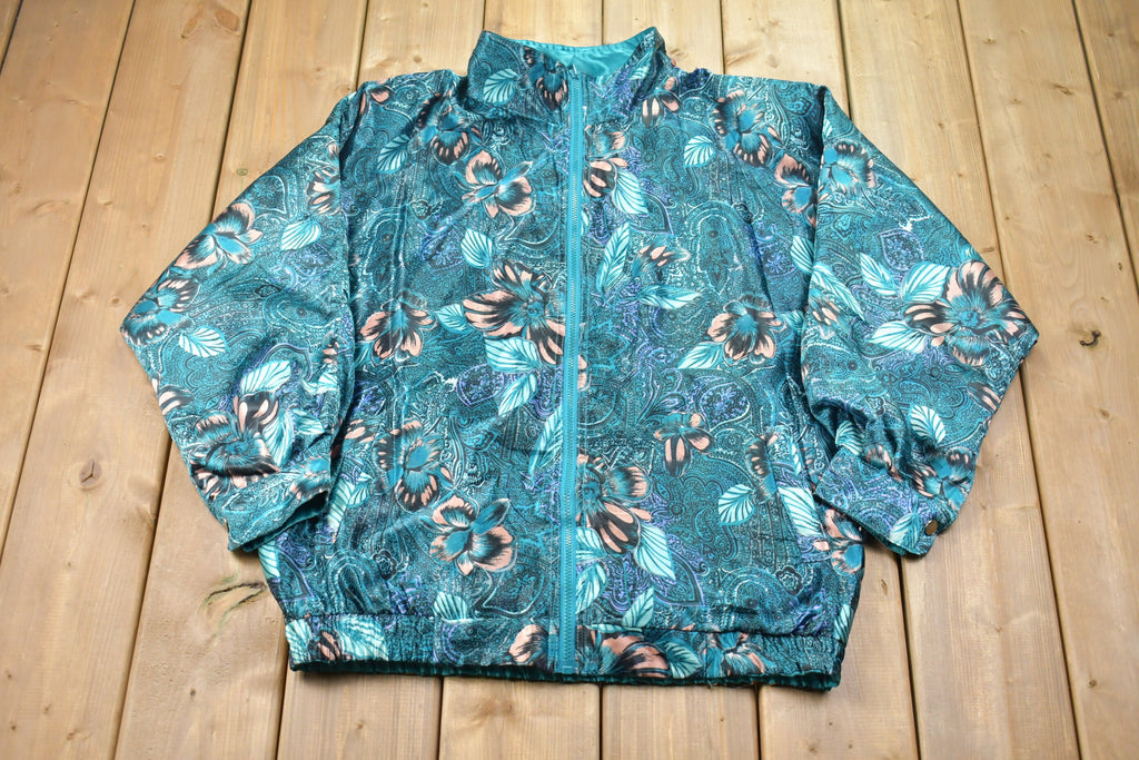 Vintage 1990s Floral All Over Print Reversible Windbreaker Jacket