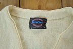 Vintage 1990s Jantzen Knit Cardigan Sweater  90s Crewneck  Made In USA  Preppy