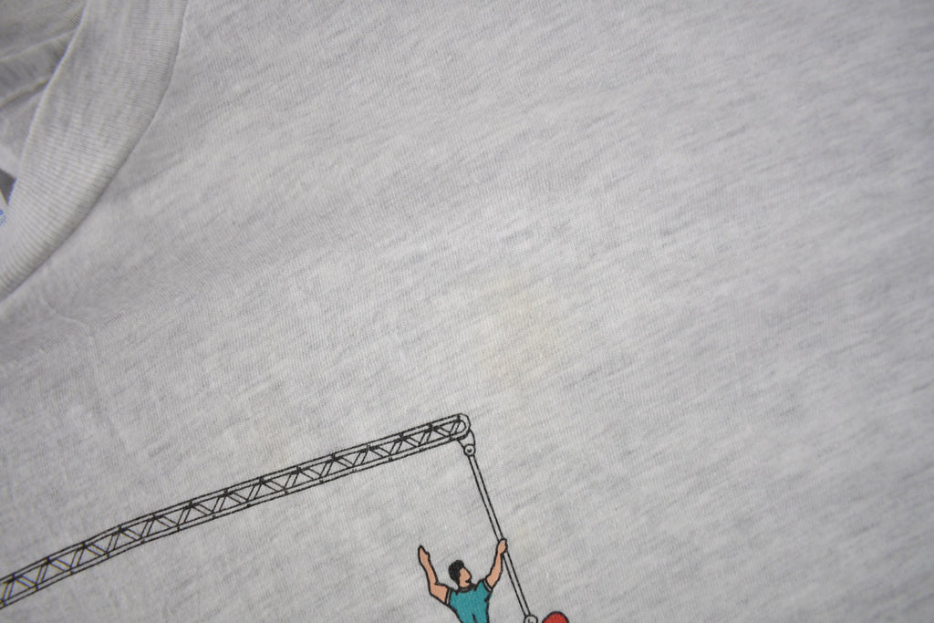 Vintage 1990s Ballys Body Under Construction Single Stitch Graphic T Shirt Made In USA