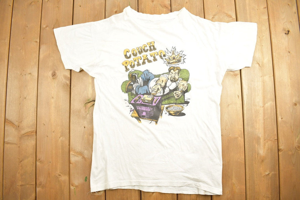 Vintage 1990s Couch Potato Funny Graphic T-Shirt