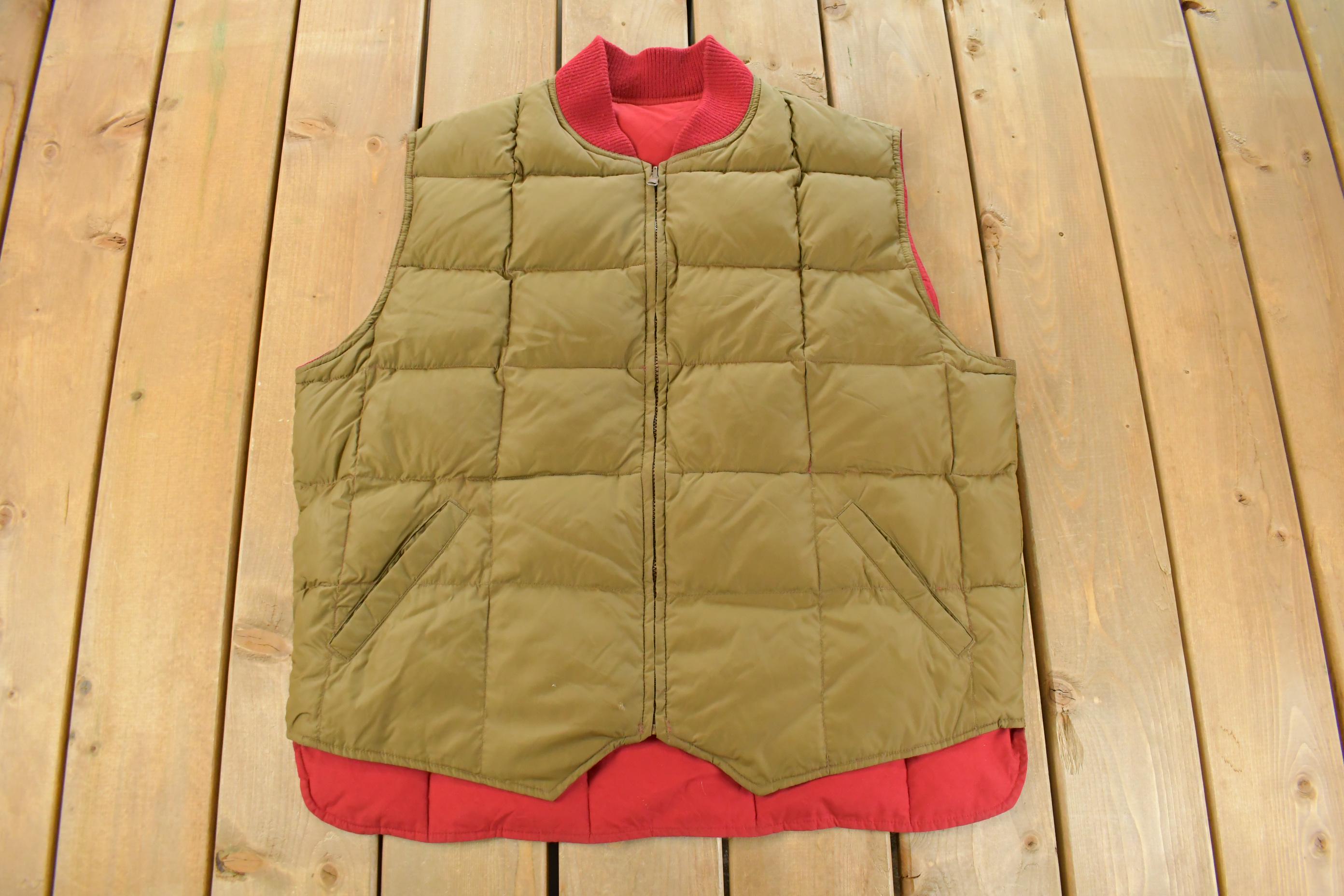 Vintage 1990s Eddie Bauer Goose Down Reversible Puffer Vest Jacket Men's XL
