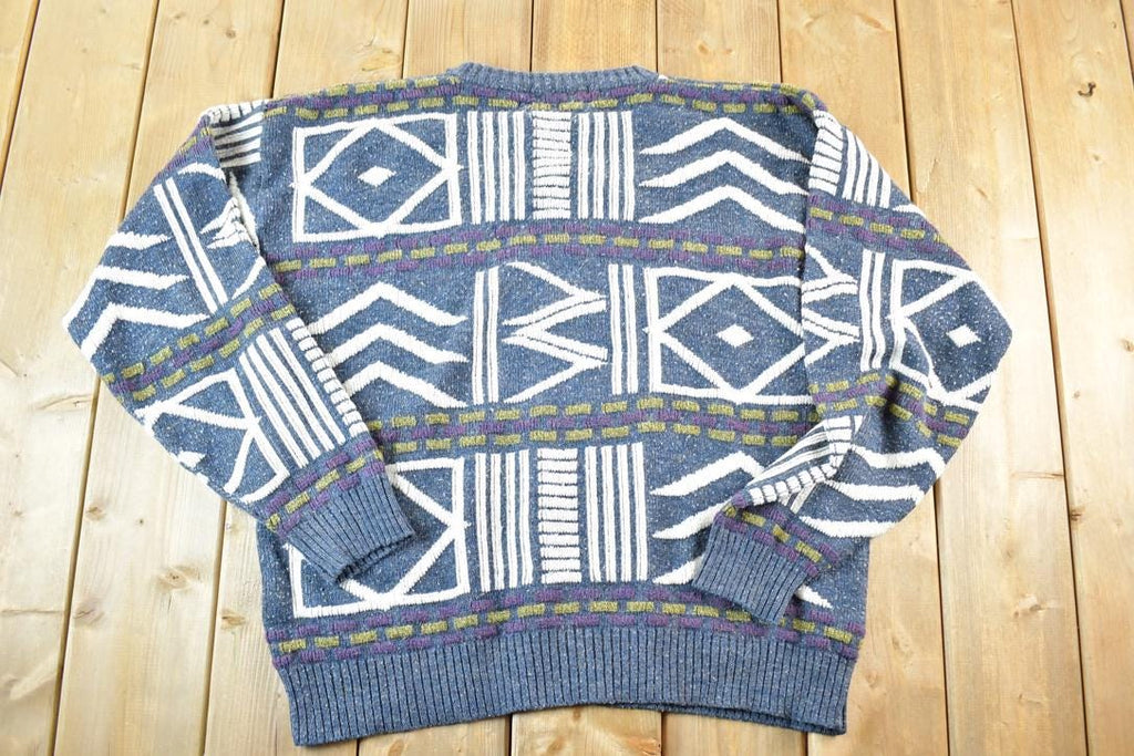 Vintage 1990s The Mens Store Knit Abstract Pattern Crewneck Sweater Mens XL