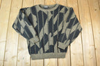 Vintage 1990s Tons O Fun Knit Abstract Pattern Crewneck Sweater Made In USA