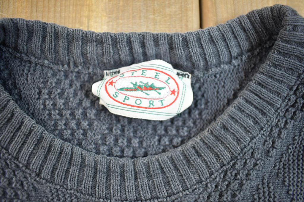 Vintage 1990s Steel Sport Knit Crewneck Sweater Made In USA