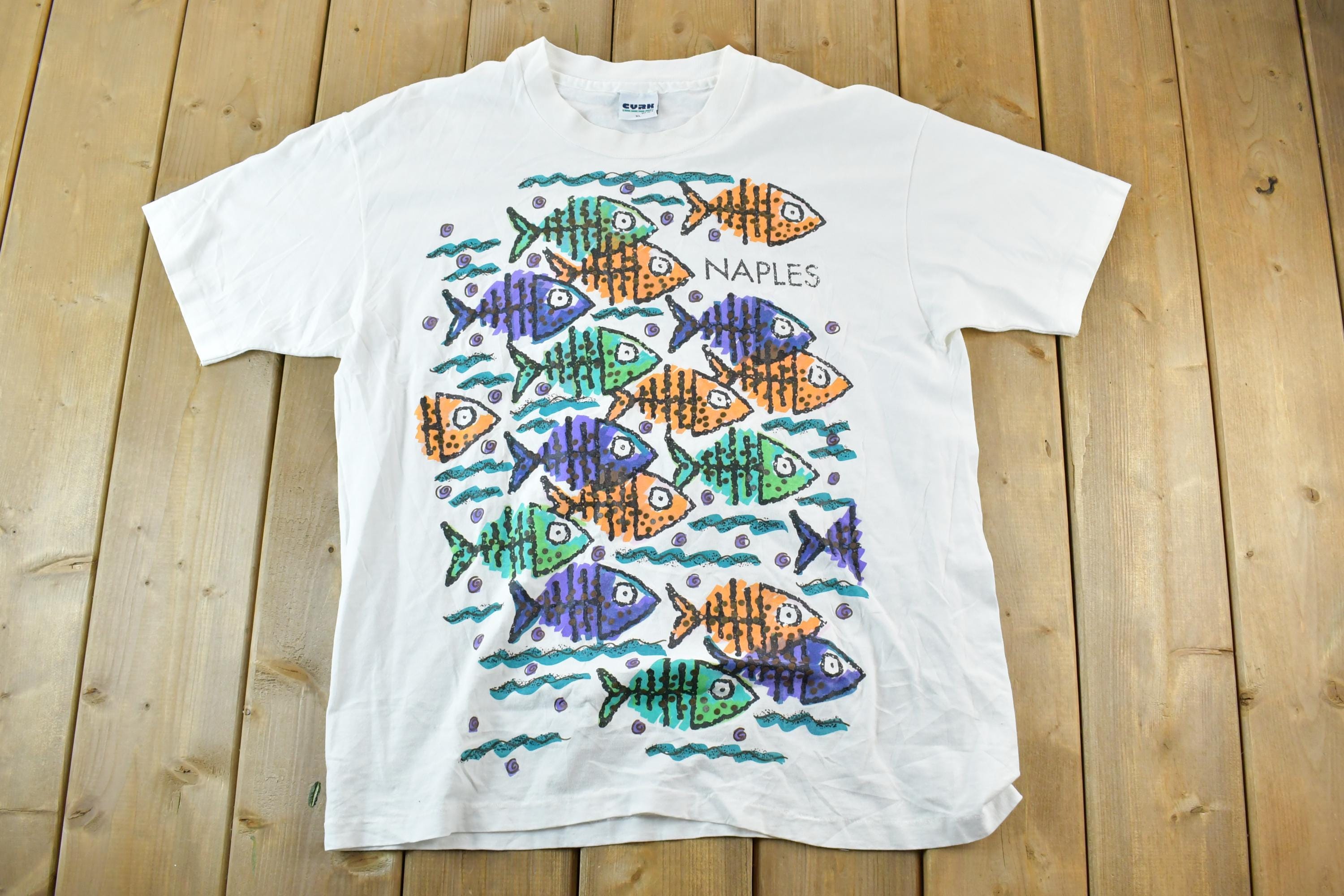 Vintage 1990s Naples Single Stitch Fish T-Shirt