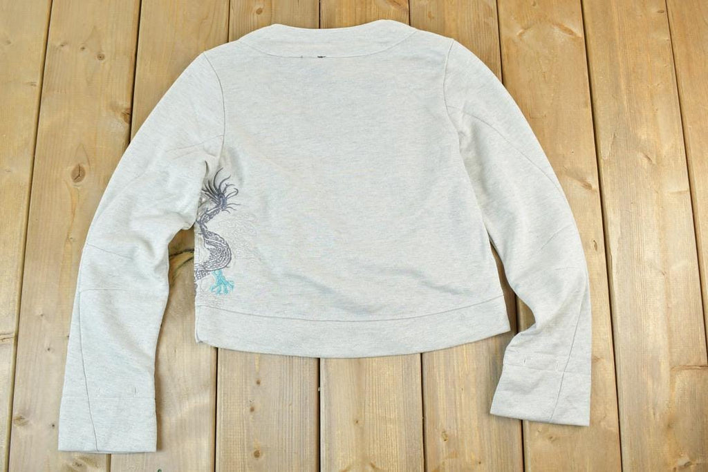 Women Vintage Vigoss Y2K Crew Neck Sweater / Vigoss Grunge Skull Print / Contrast Stitch / Internet Famous Clothing / Over Dyed